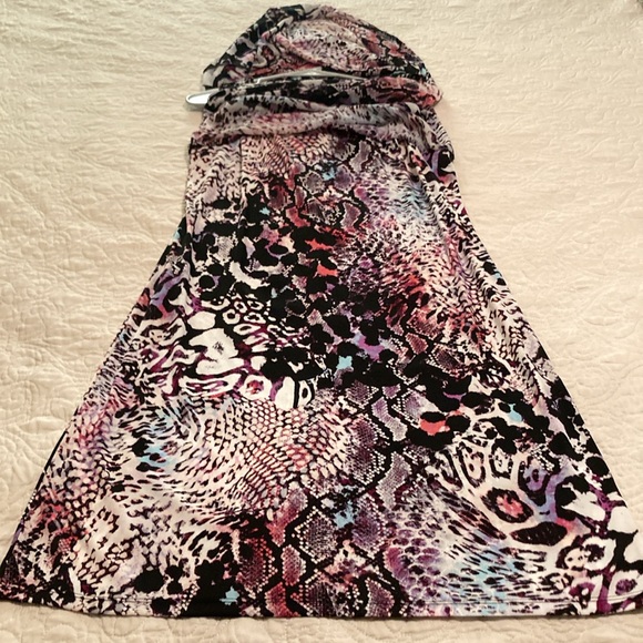 Dana Buchman Womens Fully Lined Shift Dress Purple Black Sleeveless Size Large - Picture 12 of 13